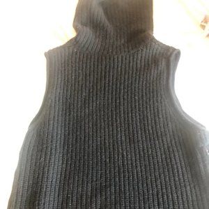 Black Tank Turtleneck Sweater - Autumn Cashmere  L